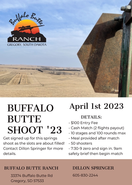 Buffalo Butte Shoot April 1st, 2023