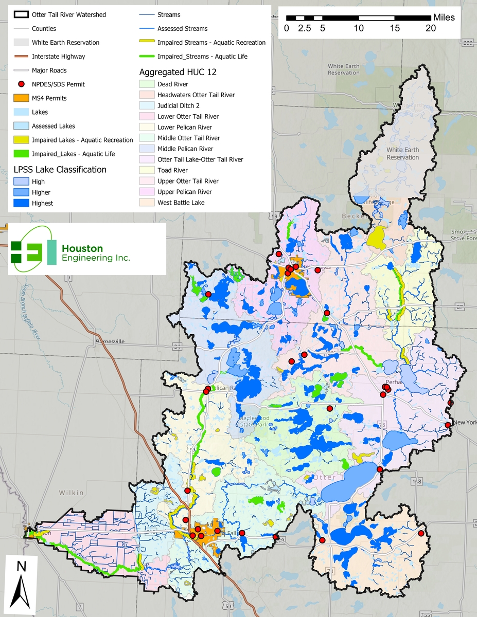 Map of the Otter Tail River watershed.