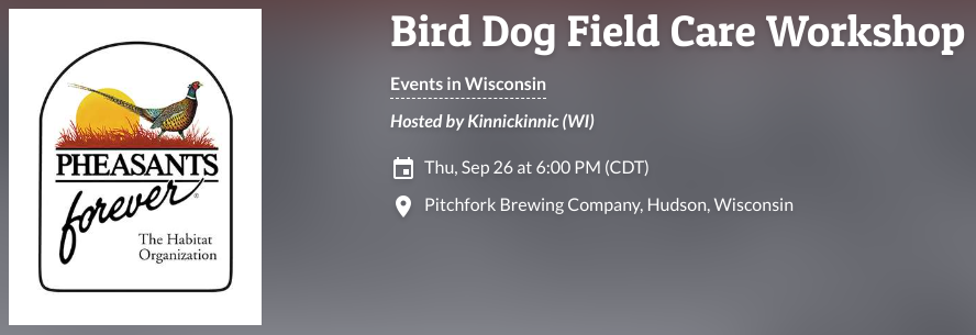 Bird Dog Field Care Workshop