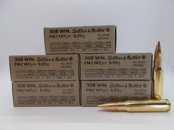 Sellier & Bellot 308 Win 147gr FMJ