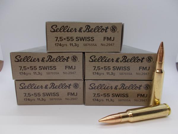 Sellier & Bellot 7.5x55 Swiss 174gr. FMJ