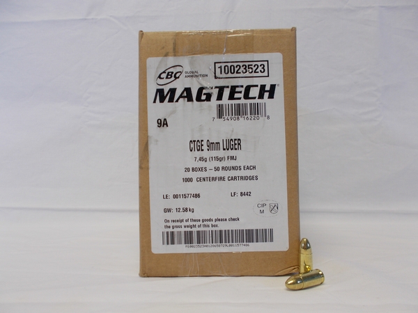 Magtech 9mm 115gr FMJ 1000rnds