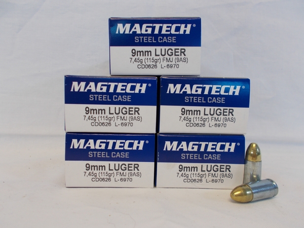 Magtech 9mm 115gr FMJ Steel