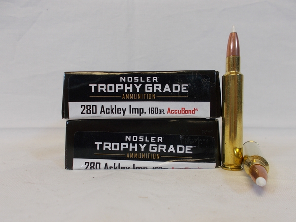 Nosler 280 Ackley Imp 160gr AccuBond