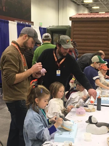 RCPF Helps Youth Carve Decoys at Pheasant Fest.